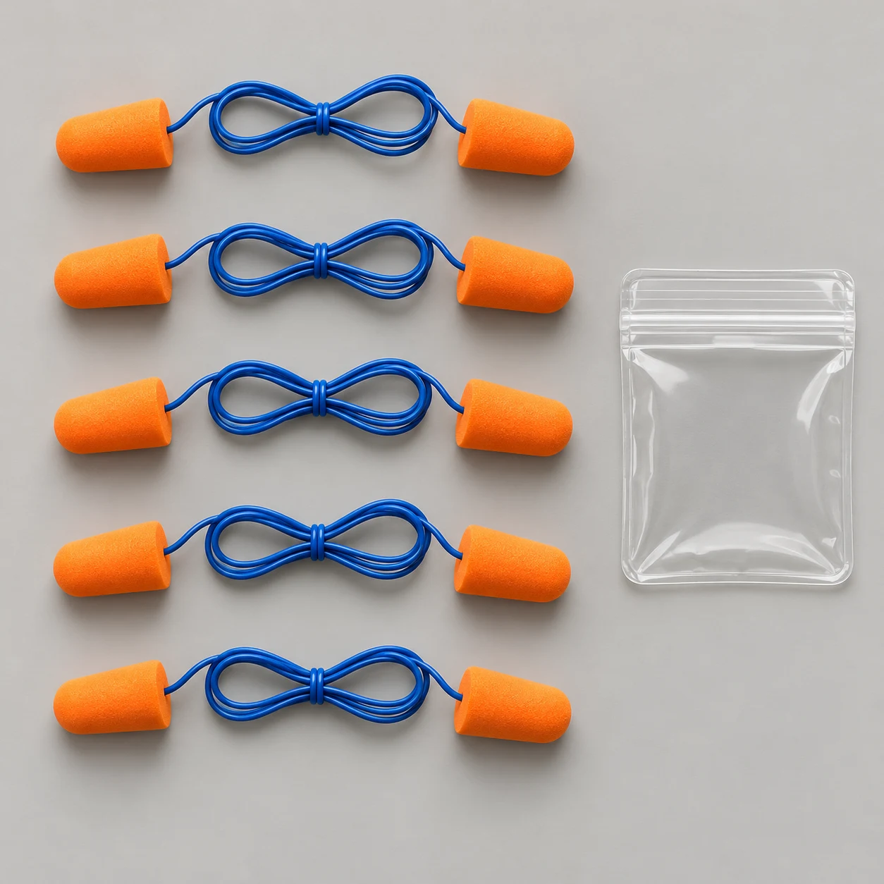 Corded foam earplugs